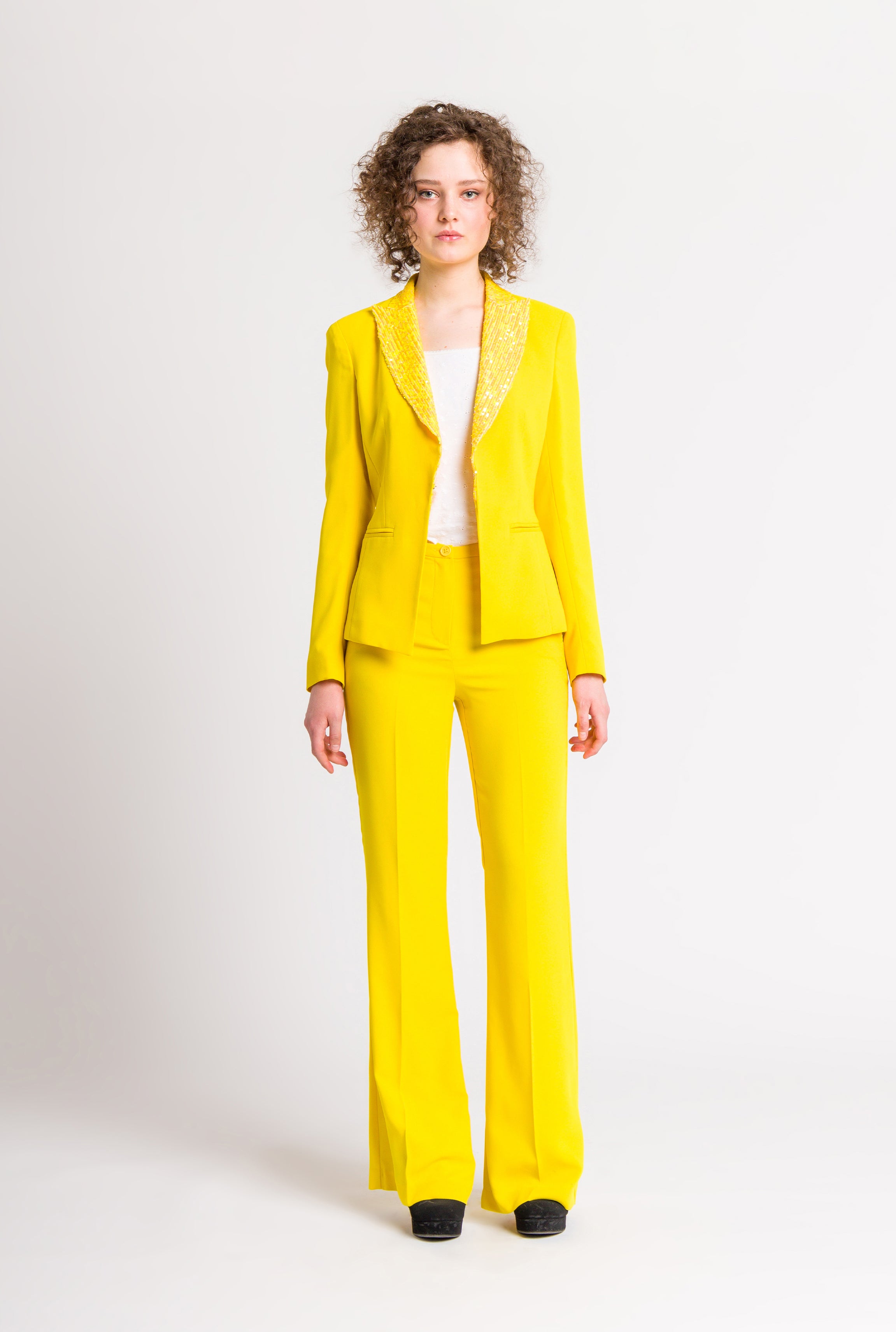 Slit-hem trousers - Light yellow - Ladies | H&M