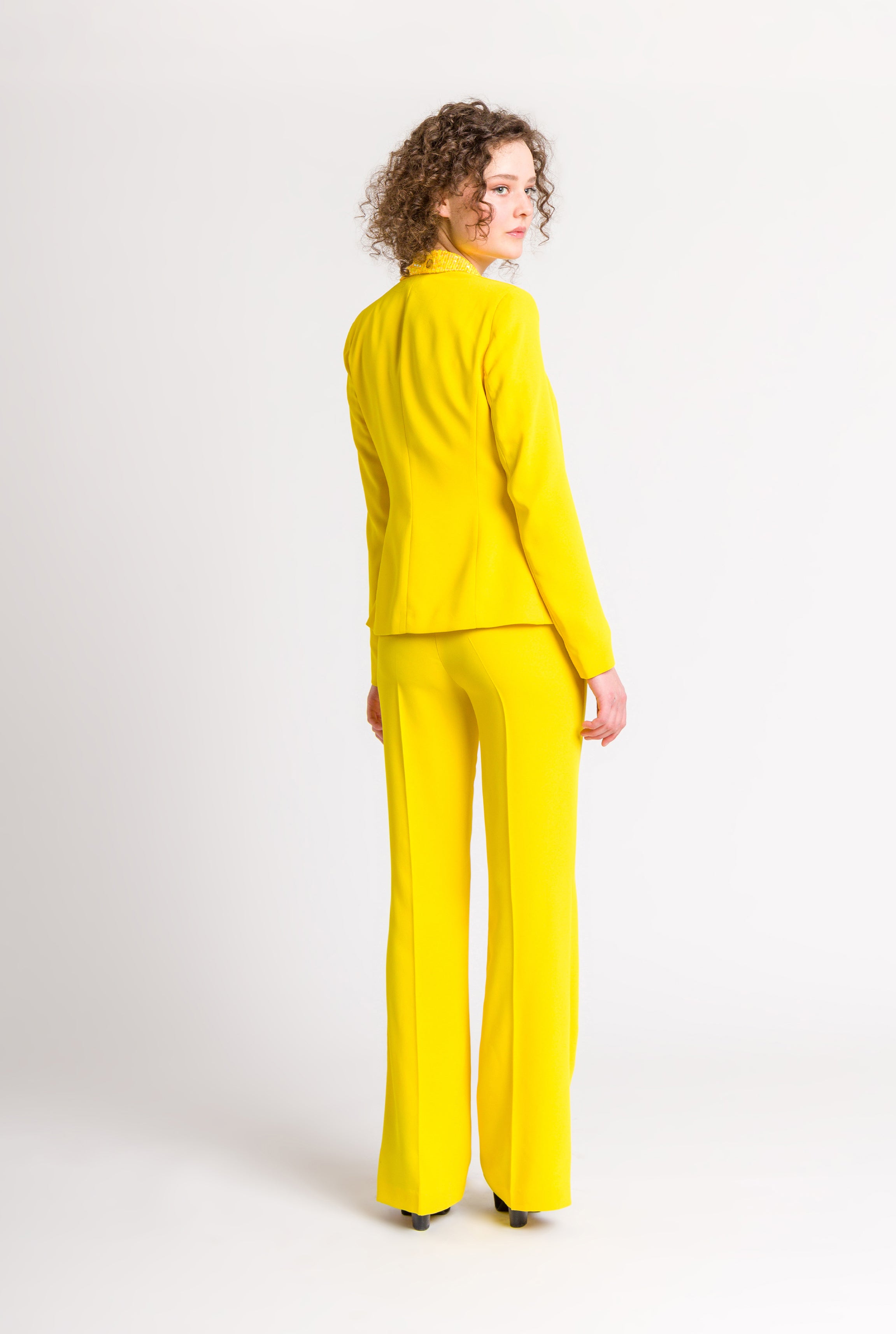 HANITA - Two Piece Suit Blazer and Flair Leg Trousers